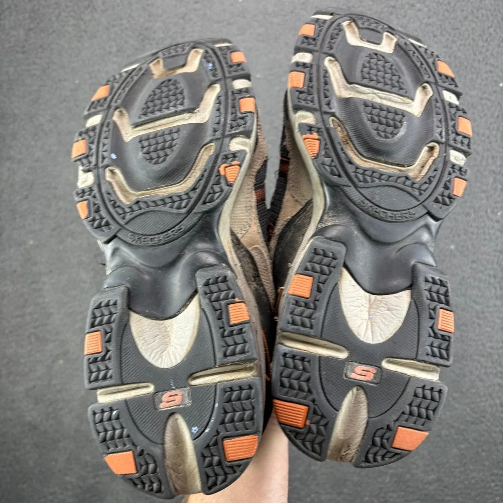 Skechers‎ Sport 51241 Mens Size 10 Taupe Black Orange Trail Hiking Sneakers